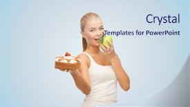  Presentation with diet - PPT layouts enhanced with slimming and diet concept - happy background and a sky blue colored foreground