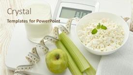  Presentation with weight control - Colorful slide set enhanced with slimming-diet-and-control backdrop and a cream colored foreground