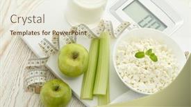  Presentation with weight control - Audience pleasing PPT theme consisting of slimming-diet-and-control backdrop and a lemonade colored foreground