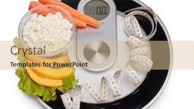  Presentation with weight control - Amazing PPT theme having slimming-diet-and-control backdrop and a coral colored foreground