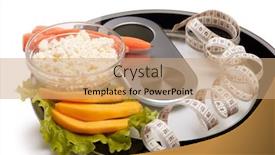  Presentation with weight control - Beautiful slide deck featuring slimming-diet-and-control backdrop and a coral colored foreground