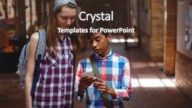  Presentation with classmates - Audience pleasing PPT layouts consisting of sling bag - classmates using mobile phone backdrop and a  colored foreground