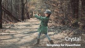 Presentation with hipster girl playing tetris game - Slide set consisting of sling shot - little girl playing background and a gray colored foreground