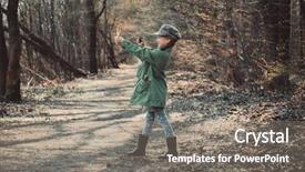  Presentation with woods - Slide deck enhanced with sling shot - little girl playing background and a gray colored foreground