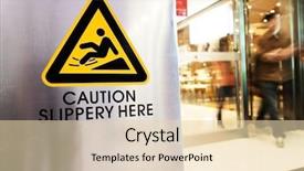  Presentation with caution - Amazing slide deck having concrete room climbing abstract ladder backdrop and a light gray colored foreground.