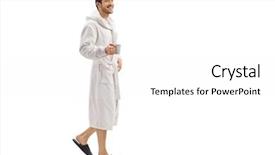  Presentation with full length portrait two men women brown sweater - Theme enhanced with slippers - full length portrait background and a white colored foreground