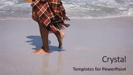  Presentation with race - Presentation theme enhanced with slippers - low section of mixed-race man background and a light gray colored foreground