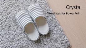  Presentation with slipper - Presentation theme consisting of slippers - slipper on carpet background and a  colored foreground