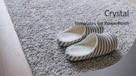  Presentation with slipper - Colorful presentation enhanced with slippers - slipper on grey carpet backdrop and a light gray colored foreground
