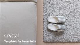  Presentation with slipper - Presentation design having slippers - slipper on grey carpet background and a  colored foreground