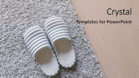  Presentation with slipper - Audience pleasing presentation theme consisting of slippers - slipper on grey carpet backdrop and a mint green colored foreground