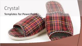  Presentation with background - Slide set consisting of slippers-isolated-on-white-background background and a light gray colored foreground