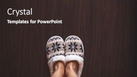  Presentation with slipper - Slides with slippers-on-dark-floor background and a wine colored foreground