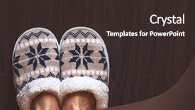  Presentation with slipper - PPT layouts featuring slippers on floor at bedroom background and a wine colored foreground