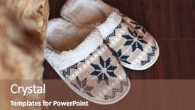  Presentation with slipper - Cool new slides with slippers on floor at bedroom backdrop and a tawny brown colored foreground