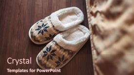  Presentation with slipper - Presentation with slippers-on-floor-at-bedroom background and a tawny brown colored foreground