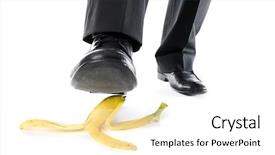  Presentation with banana - PPT layouts enhanced with step on banana peel background and a white colored foreground