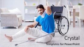  Presentation with home inspections - Beautiful slides featuring slips trips falls - injured young man recovering backdrop and a  colored foreground