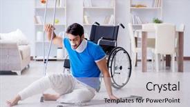  Presentation with patient centered home - Audience pleasing slide set consisting of slips trips falls - injured young man recovering backdrop and a light gray colored foreground