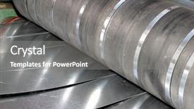  Presentation with sheet industry - PPT theme having slitting cutting stripping steel sheet background and a gray colored foreground