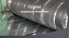  Presentation with sheet industry - Colorful slides enhanced with slitting cutting stripping steel backdrop and a gray colored foreground