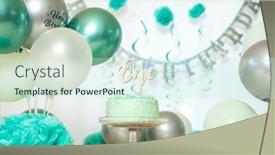  Presentation with balloons blue - Slides enhanced with sliver-blue-and-white-decoration background and a cool aqua colored foreground