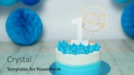  Presentation with balloons blue - Theme consisting of sliver-blue-and-white-decoration background and a light blue colored foreground