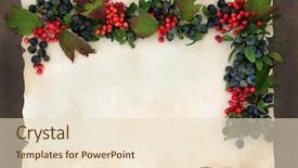  Presentation with parchment paper - PPT theme with sloe - autumn fruit and nut border background and a  colored foreground