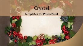  Presentation with parchment paper - Slide set enhanced with sloe - background border of autumn fruit background and a  colored foreground