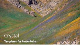  Presentation with bloom - Presentation theme having slope-of-gorman-hills background and a tawny brown colored foreground