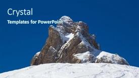  Presentation with skiing - Amazing PPT theme having slope-on-the-skiing-resort backdrop and a ocean colored foreground