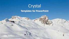  Presentation with skiing - Beautiful presentation theme featuring slope-on-the-skiing-resort backdrop and a teal colored foreground