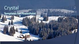  Presentation with skiing - Audience pleasing PPT theme consisting of slope-on-the-skiing-resort backdrop and a ocean colored foreground