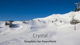  Presentation with skiing - Cool new presentation theme with slope-on-the-skiing-resort backdrop and a light gray colored foreground