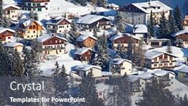  Presentation with skiing - Amazing slides having slope-on-the-skiing-resort backdrop and a dark gray colored foreground