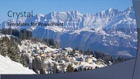 Presentation with skiing - Amazing presentation having slope on the skiing resort flumserberg switzerland backdrop and a light blue colored foreground