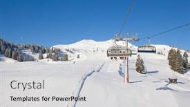  Presentation with skiing - Cool new slide deck with slope-on-the-skiing-resort backdrop and a light gray colored foreground
