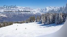  Presentation with skiing - Colorful PPT theme enhanced with slope-on-the-skiing-resort backdrop and a light blue colored foreground