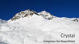  Presentation with skiing - Audience pleasing presentation theme consisting of slope on the skiing resort scuol switzerland backdrop and a white colored foreground