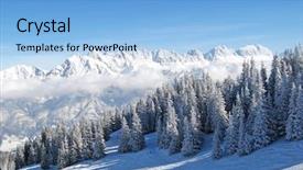  Presentation with skiing - Colorful theme enhanced with slope on the skiing resort flumserberg switzerland backdrop and a light blue colored foreground