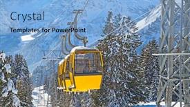  Presentation with skiing - Presentation theme consisting of slope-on-the-skiing-resort background and a light blue colored foreground