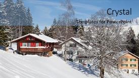  Presentation with skiing - PPT layouts featuring slope on the skiing resort flumserberg switzerland background and a light blue colored foreground