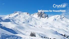  Presentation with skiing - PPT layouts with slope on the skiing resort flumserberg switzerland background and a teal colored foreground