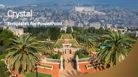  Presentation with gardens - PPT layouts with slopes of the carmel mountain background and a teal colored foreground