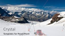  Presentation with paradise - Audience pleasing presentation theme consisting of slopes-of-zermatt-ski-paradise backdrop and a light gray colored foreground