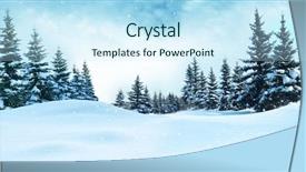  Presentation with snow - Audience pleasing presentation design consisting of sloping hill - beautiful winter landscape with snow backdrop and a cool aqua colored foreground