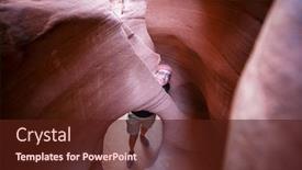  Presentation with living coral - Amazing presentation having slot canyon in grand staircase escalante national park utah usa unusual colorful sandstone formations in deserts of utah are popular destination for hikers living coral toned backdrop and a tawny brown colored foreground