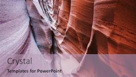  Presentation with living coral - Slide deck featuring slot canyon in grand staircase escalante national park utah usa unusual colorful sandstone formations in deserts of utah are popular destination for hikers living coral toned background and a light gray colored foreground