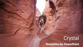  Presentation with living coral - PPT theme featuring slot-canyon-in-grand-staircase background and a red colored foreground