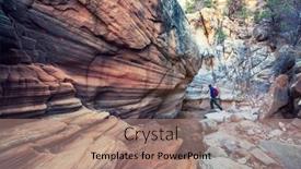 Presentation with grand canyon - Theme with slot-canyon-in-grand-staircase background and a coral colored foreground